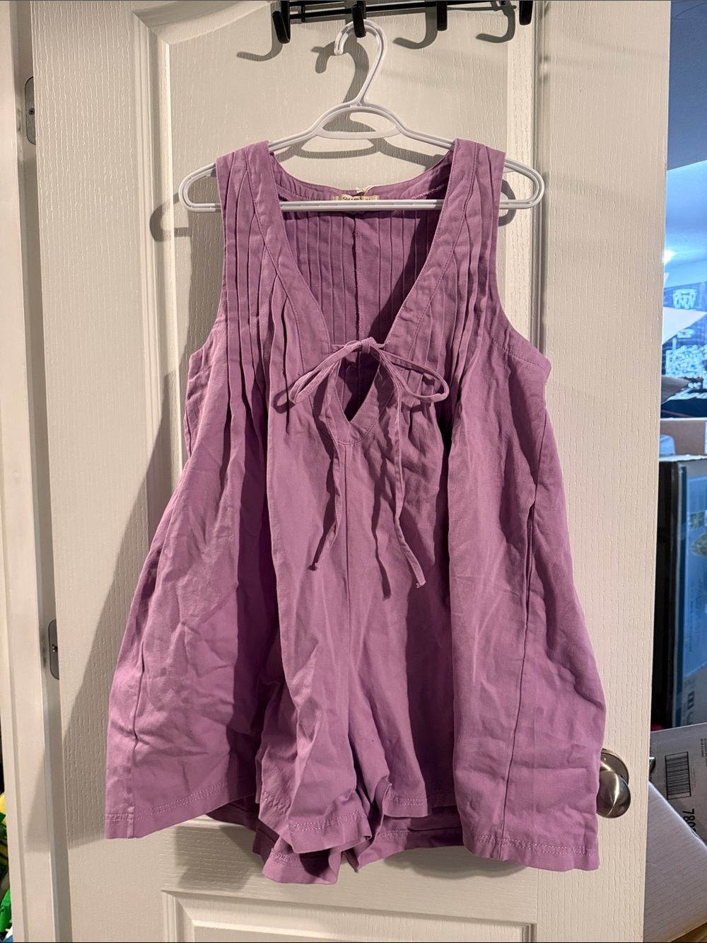 Texas Babydoll Denim Mini Dress - Lavender - S / Lavender